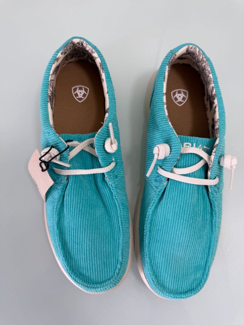 New Ariat Hilo Turquoise Corduroy Shoes Womens Size 8 Loafers Slip On NWT - Picture 9 of 10